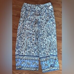 Cato Blue and White Floral Dress Pants